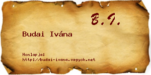 Budai Ivána névjegykártya